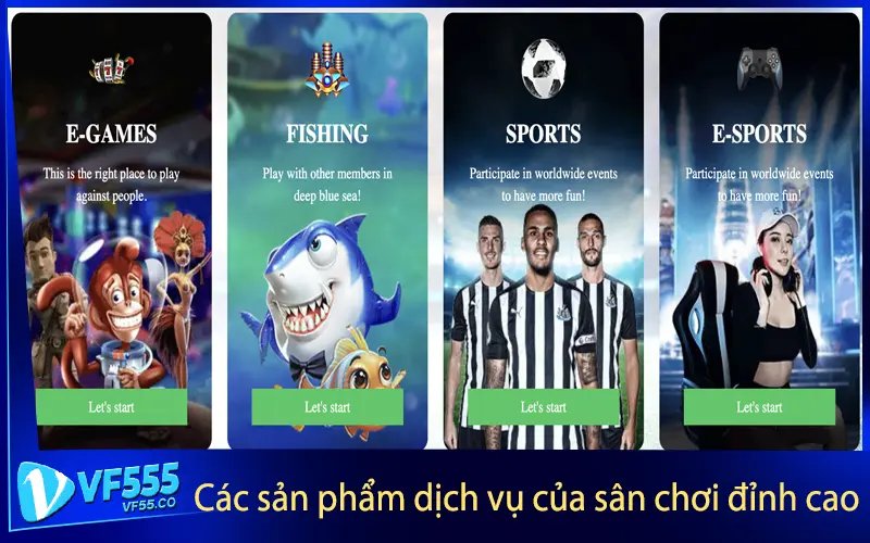 Các sản phẩm dịch vụ của sân chơi đỉnh cao